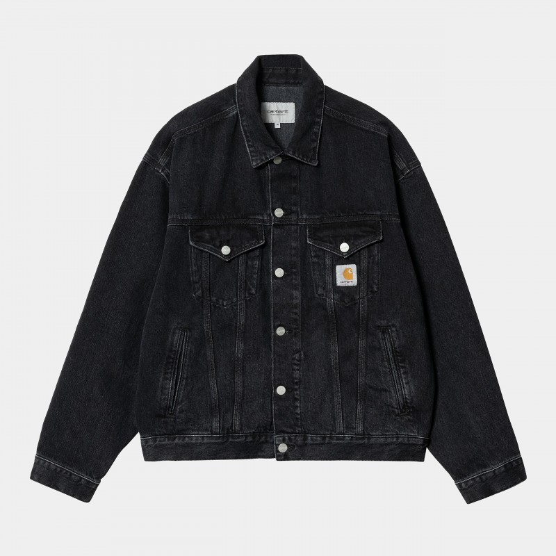 VESTE CARHARTT WIP HELSTON JACKET - BLACK STONE WASHED VESTE CARHARTT WIP HELSTON JACKET - BLACK STONE WASHED