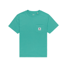 T-SHIRT ELEMENT BASIC POCKET LABEL JUNIOR - LAGOON